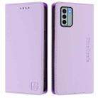 For Nokia G22 RC01 Dual-Folded Magnetic Suction RFID Leather Phone Case(Light Purple) - 2