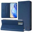 For Nokia G22 RC01 Dual-Folded Magnetic Suction RFID Leather Phone Case(Dark Blue) - 1