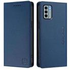 For Nokia G22 RC01 Dual-Folded Magnetic Suction RFID Leather Phone Case(Dark Blue) - 2