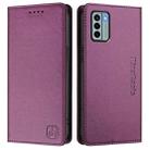 For Nokia G22 RC01 Dual-Folded Magnetic Suction RFID Leather Phone Case(Violet) - 2