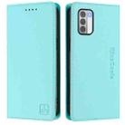 For Nokia G42 / G310 RC01 Dual-Folded Magnetic Suction RFID Leather Phone Case(Mint Green) - 2