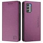 For Nokia G400 RC01 Dual-Folded Magnetic Suction RFID Leather Phone Case(Violet) - 2