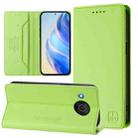 For Nokia X20 / X10 RC01 Dual-Folded Magnetic Suction RFID Leather Phone Case(Grass Green) - 1