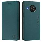 For Nokia X20 / X10 RC01 Dual-Folded Magnetic Suction RFID Leather Phone Case(Dark Green) - 2