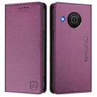 For Nokia X20 / X10 RC01 Dual-Folded Magnetic Suction RFID Leather Phone Case(Violet) - 2