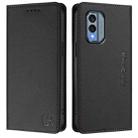 For Nokia X30 5G RC01 Dual-Folded Magnetic Suction RFID Leather Phone Case(Black) - 2