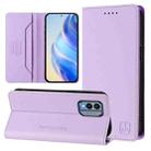 For Nokia X30 5G RC01 Dual-Folded Magnetic Suction RFID Leather Phone Case(Light Purple) - 1