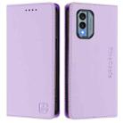 For Nokia X30 5G RC01 Dual-Folded Magnetic Suction RFID Leather Phone Case(Light Purple) - 2