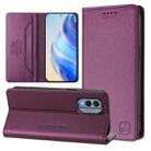 For Nokia X30 5G RC01 Dual-Folded Magnetic Suction RFID Leather Phone Case(Violet) - 1
