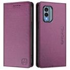 For Nokia X30 5G RC01 Dual-Folded Magnetic Suction RFID Leather Phone Case(Violet) - 2