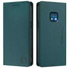 For Nokia XR20 RC01 Dual-Folded Magnetic Suction RFID Leather Phone Case(Dark Green) - 2