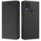 For Nokia C22 RC01 Dual-Folded Magnetic Suction RFID Leather Phone Case(Black) - 2