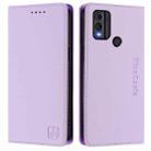 For Nokia C22 RC01 Dual-Folded Magnetic Suction RFID Leather Phone Case(Light Purple) - 2