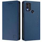 For Nokia C22 RC01 Dual-Folded Magnetic Suction RFID Leather Phone Case(Dark Blue) - 2