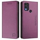 For Nokia C22 RC01 Dual-Folded Magnetic Suction RFID Leather Phone Case(Violet) - 2
