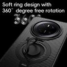 For Huawei Mate 70 Carbon Fiber MagSafe Phone Case with 360 Degree Rotating Holder(Black Silver) - 2