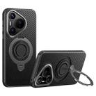 For Huawei Pura 70 Carbon Fiber MagSafe Phone Case with 360 Degree Rotating Holder(Black Grey) - 1