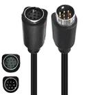 90 Degree mini DIN 8 Pin TV Audio Adapter Cable S-Video TV Box Cable, Length:0.5m(Black) - 1