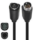 90 Degree mini DIN 8 Pin TV Audio Adapter Cable S-Video TV Box Cable, Length:1.8m(Black) - 1