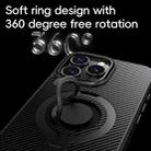 For iPhone 16 Pro Max Carbon Fiber MagSafe Phone Case with 360 Degree Rotating Holder(Black Grey) - 2