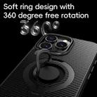 For iPhone 16 Pro Carbon Fiber MagSafe Phone Case with 360 Degree Rotating Holder(Black Gold) - 2