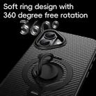 For iPhone 16 Carbon Fiber MagSafe Phone Case with 360 Degree Rotating Holder(Black Gold) - 2