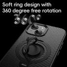 For iPhone 15 Carbon Fiber MagSafe Phone Case with 360 Degree Rotating Holder(Black Gold) - 2