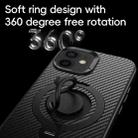 For iPhone 12 / 12 Pro Carbon Fiber MagSafe Phone Case with 360 Degree Rotating Holder(Black Gold) - 2