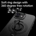 For iPhone 12 / 12 Pro Carbon Fiber MagSafe Phone Case with 360 Degree Rotating Holder(Black) - 2