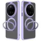 For Huawei Mate 70 Frosted 360 Degree Rotating Holder Phone Case(Purple) - 1