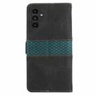 For Samsung Galaxy S25+ 5G Grid Stitching Leather Phone Case with Lanyard(Black) - 3