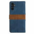 For Samsung Galaxy S24 FE 5G Grid Stitching Leather Phone Case with Lanyard(Blue) - 3