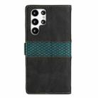 For Samsung Galaxy S24 Ultra 5G Grid Stitching Leather Phone Case with Lanyard(Black) - 3