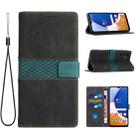 For Samsung Galaxy S24+ 5G Grid Stitching Leather Phone Case with Lanyard(Black) - 1