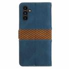 For Samsung Galaxy S23 FE 5G Grid Stitching Leather Phone Case with Lanyard(Blue) - 3