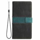 For Samsung Galaxy S23 FE 5G Grid Stitching Leather Phone Case with Lanyard(Black) - 2