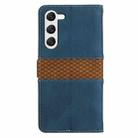 For Samsung Galaxy S23+ 5G Grid Stitching Leather Phone Case with Lanyard(Blue) - 3