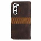 For Samsung Galaxy S23+ 5G Grid Stitching Leather Phone Case with Lanyard(Brown) - 3