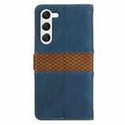 For Samsung Galaxy S23 5G Grid Stitching Leather Phone Case with Lanyard(Blue) - 3