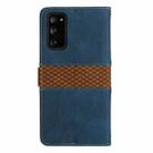 For Samsung Galaxy S20 FE Grid Stitching Leather Phone Case with Lanyard(Blue) - 3