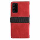 For Samsung Galaxy S20 FE Grid Stitching Leather Phone Case with Lanyard(Red) - 3