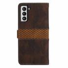 For Samsung Galaxy S22+ 5G Grid Stitching Leather Phone Case with Lanyard(Brown) - 3