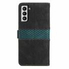 For Samsung Galaxy S22+ 5G Grid Stitching Leather Phone Case with Lanyard(Black) - 3