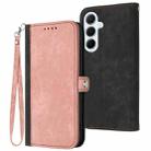 For Samsung Galaxy A26 5G Side Buckle Double Fold Hand Strap Leather Phone Case(Pink) - 1