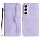 For Samsung Galaxy A56 5G Heart Pattern Skin Feel Leather Phone Case(Purple) - 1