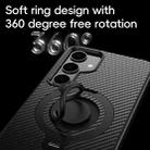 For Samsung Galaxy S24 5G Carbon Fiber MagSafe Phone Case with 360 Degree Rotating Holder(Black Grey) - 2