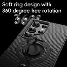 For Samsung Galaxy S24 Ultra 5G Carbon Fiber MagSafe Phone Case with 360 Degree Rotating Holder(Black Grey) - 2