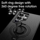 For Samsung Galaxy S24 Ultra 5G Carbon Fiber MagSafe Phone Case with 360 Degree Rotating Holder(Black) - 2