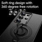 For Samsung Galaxy S23 Ultra 5G Carbon Fiber MagSafe Phone Case with 360 Degree Rotating Holder(Black Silver) - 2