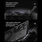 For Samsung Galaxy S23 Ultra 5G Carbon Fiber MagSafe Phone Case with 360 Degree Rotating Holder(Black Silver) - 3